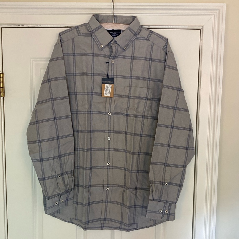 Charles Tyrwhitt Gray Casual Button Down Shirt